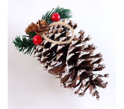 Декоративная ёлочная игрушка «Новогодний праздник» в виде шишки — 7 × 7 × 12 см, изображение 3