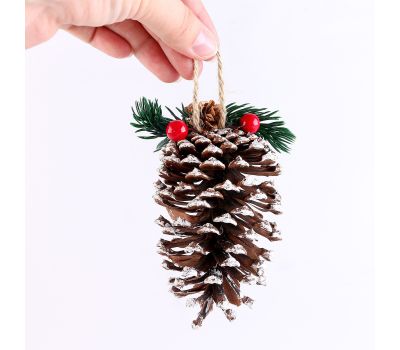 Декоративная ёлочная игрушка «Новогодний праздник» в виде шишки — 7 × 7 × 12 см, изображение 4