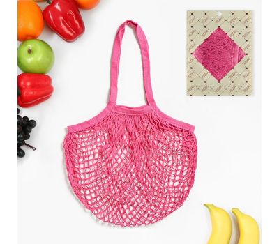 Плетёная сумка-авоська розовая — экологичный выбор для покупок и хранения, изображение 4