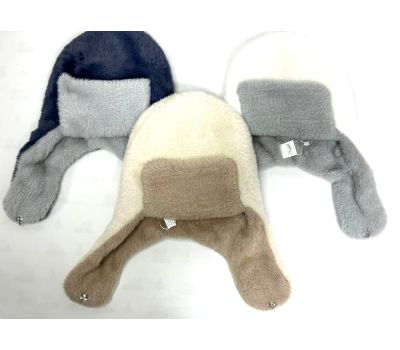 Двухцветная шапка-ушанка женская N74 — стиль и комфорт на каждый день, изображение 4