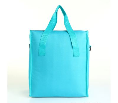 Термосумка на молнии 22 л с наружным карманом, бирюзовая, изображение 2