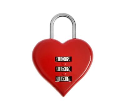 Замок на чемодан навесной кодовый ТУНДРА "Сердце", красный, изображение 3