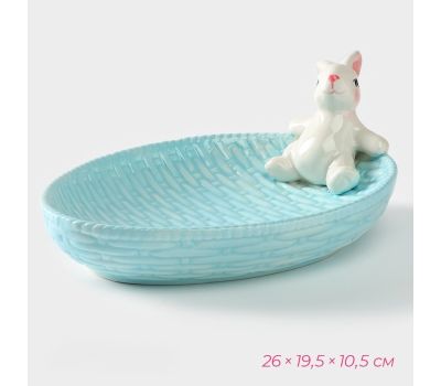 Набор сервировочной посуды «Зайка» (4 предмета, голубой и розовый) — изысканность и уют на вашем столе, изображение 2 Набор сервировочной посуды «Зайка» (4 предмета, голубой и розовый) — изысканность и уют на вашем столе, изображение 2