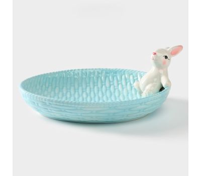 Набор сервировочной посуды «Зайка» (4 предмета, голубой и розовый) — изысканность и уют на вашем столе, изображение 3 Набор сервировочной посуды «Зайка» (4 предмета, голубой и розовый) — изысканность и уют на вашем столе, изображение 3