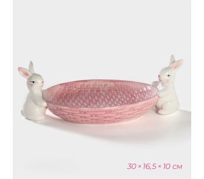 Набор сервировочной посуды «Зайка» (4 предмета, голубой и розовый) — изысканность и уют на вашем столе, изображение 6 Набор сервировочной посуды «Зайка» (4 предмета, голубой и розовый) — изысканность и уют на вашем столе, изображение 6