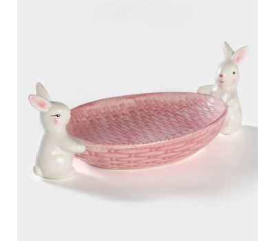 Набор сервировочной посуды «Зайка» (4 предмета, голубой и розовый) — изысканность и уют на вашем столе, изображение 7 Набор сервировочной посуды «Зайка» (4 предмета, голубой и розовый) — изысканность и уют на вашем столе, изображение 7
