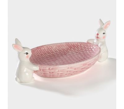 Набор сервировочной посуды «Зайка» (4 предмета, голубой и розовый) — изысканность и уют на вашем столе, изображение 9 Набор сервировочной посуды «Зайка» (4 предмета, голубой и розовый) — изысканность и уют на вашем столе, изображение 9