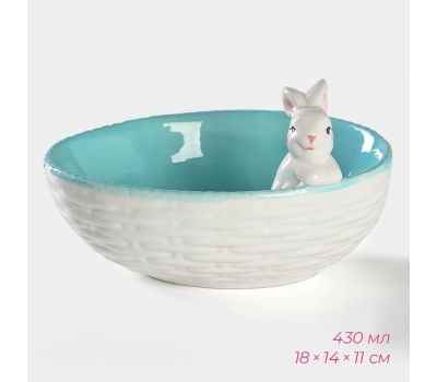Набор сервировочной посуды «Зайка» (4 предмета, голубой и розовый) — изысканность и уют на вашем столе, изображение 14 Набор сервировочной посуды «Зайка» (4 предмета, голубой и розовый) — изысканность и уют на вашем столе, изображение 14