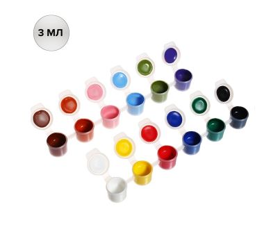 Краска акриловая, набор 12 цветов х 3 мл, морозостойкие, в пакете, изображение 2