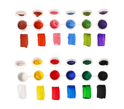 Краска акриловая, набор 12 цветов х 3 мл, морозостойкие, в пакете, изображение 5