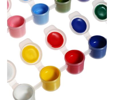 Краска акриловая, набор 12 цветов х 3 мл, морозостойкие, в пакете, изображение 7