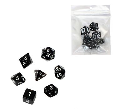 Набор черных кубиков для D&D (7 шт.) — элегантность и качество для ваших ролевых приключений​, изображение 3