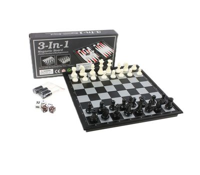  Настольная игра 3 в 1 магнитные (шахматы, шашки, нарды), фото 2 
