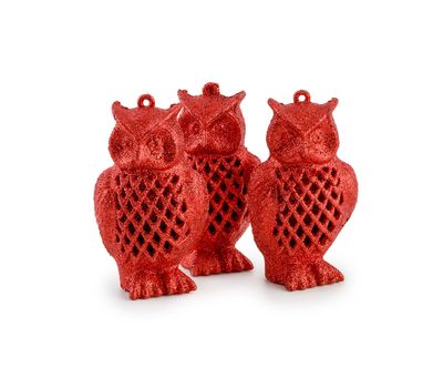 Набор новогодних игрушек " Сова" 3 штуки, изображение 3 Набор новогодних игрушек " Сова" 3 штуки, изображение 3