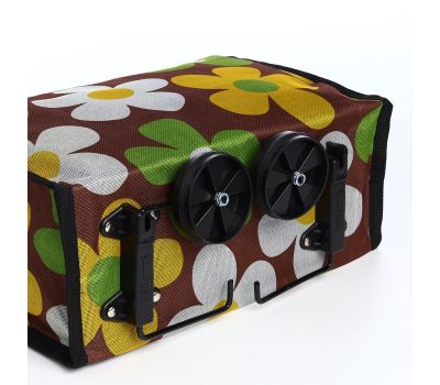 Складная хозяйственная сумка на липучке с колесами и внешним карманом — лёгкий шопер из оксфорда, изображение 6