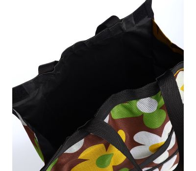 Складная хозяйственная сумка на липучке с колесами и внешним карманом — лёгкий шопер из оксфорда, изображение 7