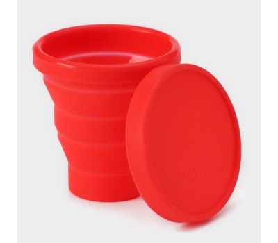 Складной силиконовый стакан «Алан», 190 мл, красный, изображение 2