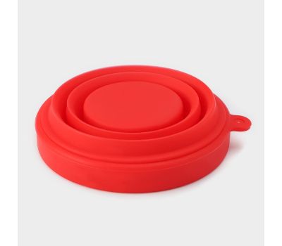 Складной силиконовый стакан «Алан», 190 мл, красный, изображение 5