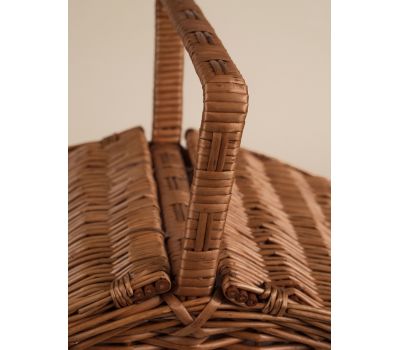 Плетеная корзина Home для пикника и хранения, 38×28×18 см, без посуды, изображение 6