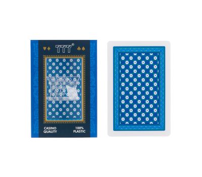 Карты игральные пластиковые «777», 54 шт., синий с белым, изображение 3 Карты игральные пластиковые «777», 54 шт., синий с белым, изображение 3