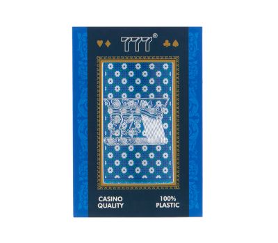 Карты игральные пластиковые «777», 54 шт., синий с белым, изображение 4 Карты игральные пластиковые «777», 54 шт., синий с белым, изображение 4