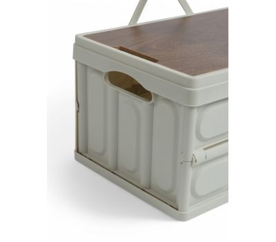 Складной стол-корзина 2 в 1 для пикника, 15 л, светло-серый, на 2-4 персоны, изображение 11