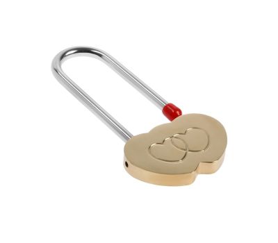 Свадебный замок «Сердечко» АЛЛЮР, латунный, с 2 ключами, 240×24 мм, изображение 7