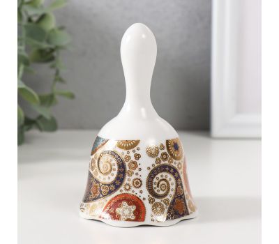 Керамический колокольчик "Узор пейсли" — стильный сувенир с восточным шармом, изображение 3