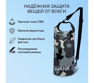 Водонепроницаемый гермомешок YUGANA 10 литров, синий, изображение 3