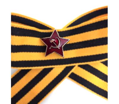 Брошь "Победа" Георгиевский бант со звездой - символ уважения, изображение 2 Брошь "Победа" Георгиевский бант со звездой - символ уважения, изображение 2