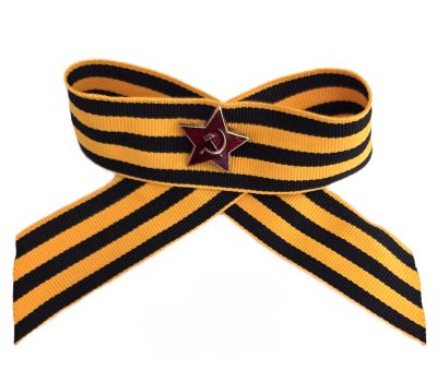 Брошь "Победа" Георгиевский бант со звездой - символ уважения, изображение 4 Брошь "Победа" Георгиевский бант со звездой - символ уважения, изображение 4
