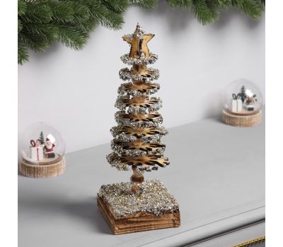Деревянная ёлочка с LED-подсветкой 35 ламп — новогодний декор в скандинавском стиле, изображение 2