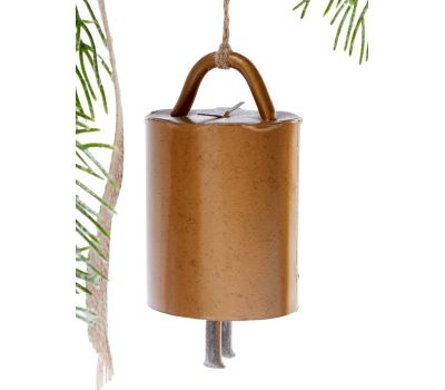 Новогодний венок «Ель с колокольчиком» с подсветкой — 55 см, 30 LED, тёплое свечение, изображение 4