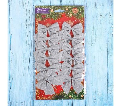 Набор ёлочных украшений «Зимнее волшебство. Бантик — блеск» — стиль и сияние вашего праздника, изображение 3