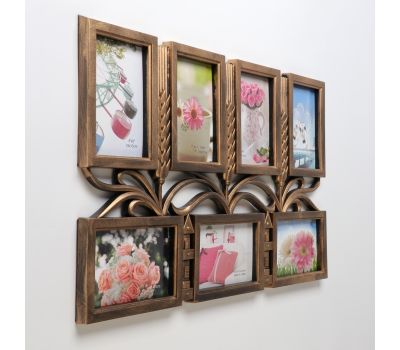 Фоторамка «Колоски» — пластик, золото, на 7 фотографий 10×15, 35×55,5 см, изображение 2 Фоторамка «Колоски» — пластик, золото, на 7 фотографий 10×15, 35×55,5 см, изображение 2