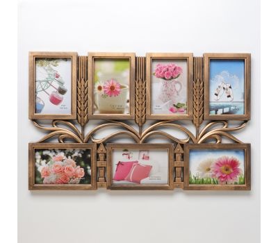 Фоторамка «Колоски» — пластик, золото, на 7 фотографий 10×15, 35×55,5 см Фоторамка «Колоски» — пластик, золото, на 7 фотографий 10×15, 35×55,5 см