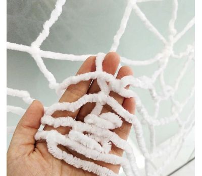 Белая велюровая паутина - декор для Хэллоуина — создайте мистическую атмосферу!, изображение 2