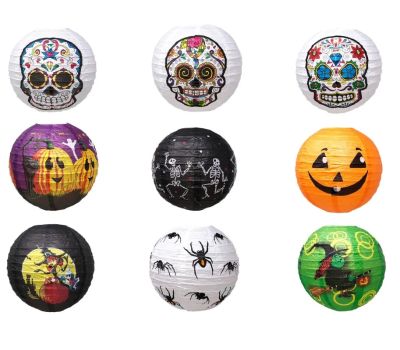 Бумажный фонарик-шар Хэллоуин с тыковками — создайте мистическую атмосферу!