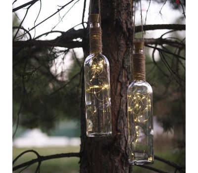 Набор гирлянда с пробкой и бутылкой, 2 м, 20 LED, свечение тёплое белое — уютный декор для дома и праздника, изображение 4