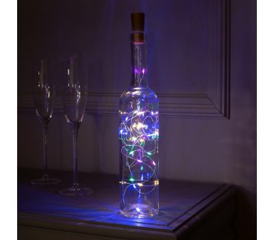 Гирлянда «Нить» 2 м роса с пробкой — уютный свет и волшебное настроение, мульти свечение, изображение 2