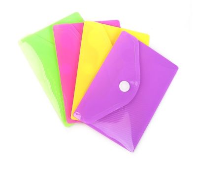 Папка-конверт Calligrata на кнопке A7, 180 мкм — рифлёная флуоресцентная «МИКС», изображение 2