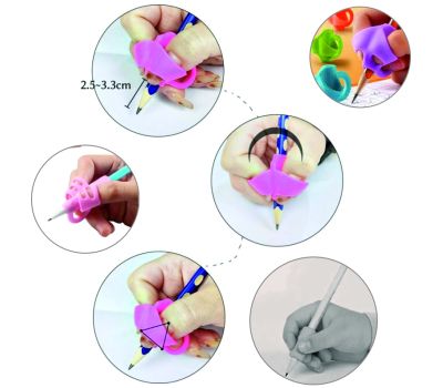 Набор силиконовых тренажёров-корректоров письма «Анатомический треугольник, хомяк» — 4 шт, медицинский силикон, изображение 3