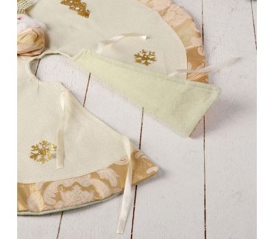 Полянка под ёлку " Снеговик" бело-золотой — стильное украшение для новогоднего интерьера, изображение 4