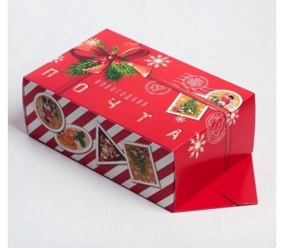 Подарочные коробки-конфеты «Новогодняя почта» — набор из 5 складных новогодних упаковок, 14,6 х 9,3 х 5,3 см., изображение 2