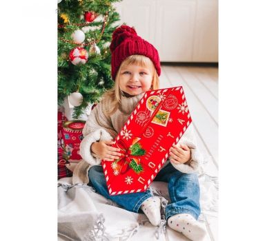 Набор подарочных коробок-конфет «Новогодняя почта» 3 в 1 — стильная складная упаковка для новогодних подарков, изображение 3