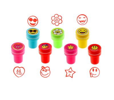 Набор цветных печатей «Ассорти» — 10 шт., набор штампиков-микс для творчества, изображение 2