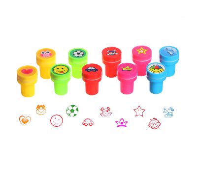 Набор цветных печатей «Ассорти» — 10 шт., набор штампиков-микс для творчества, изображение 3