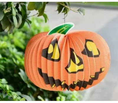 Бумажный фонарик Хэллоуин с изображением тыковок — добавьте яркости и загадочности в ваш праздник!