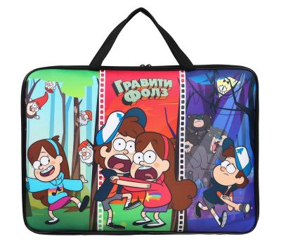 Папка с ручками текстильная A3 «Гравити Фолз» — 47×35 см, эргономичный дизайн, изображение 3