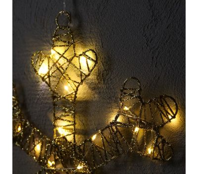 Светодиодная фигура «Снежинка» 40 см, металл, батарейки ААх3 (не в комплекте), свечение тёплое белое, изображение 3